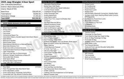 2025 Jeep Wrangler WRANGLER 4-DOOR SPORT