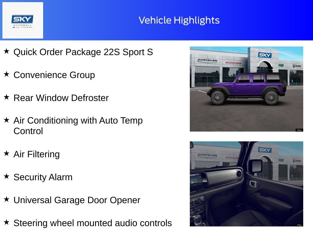 2026 Jeep Wrangler WRANGLER 4-DOOR SPORT S