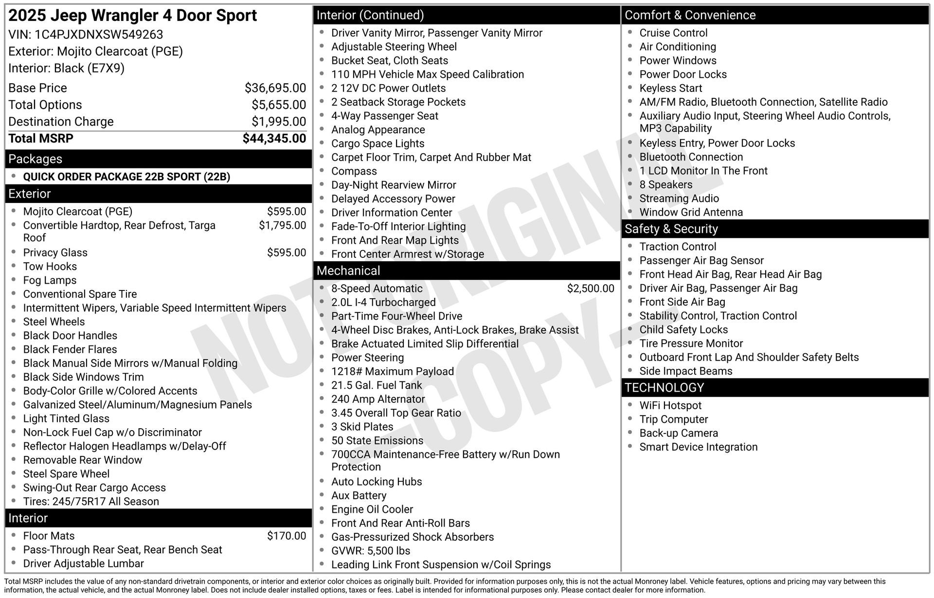 2025 Jeep Wrangler WRANGLER 4-DOOR SPORT