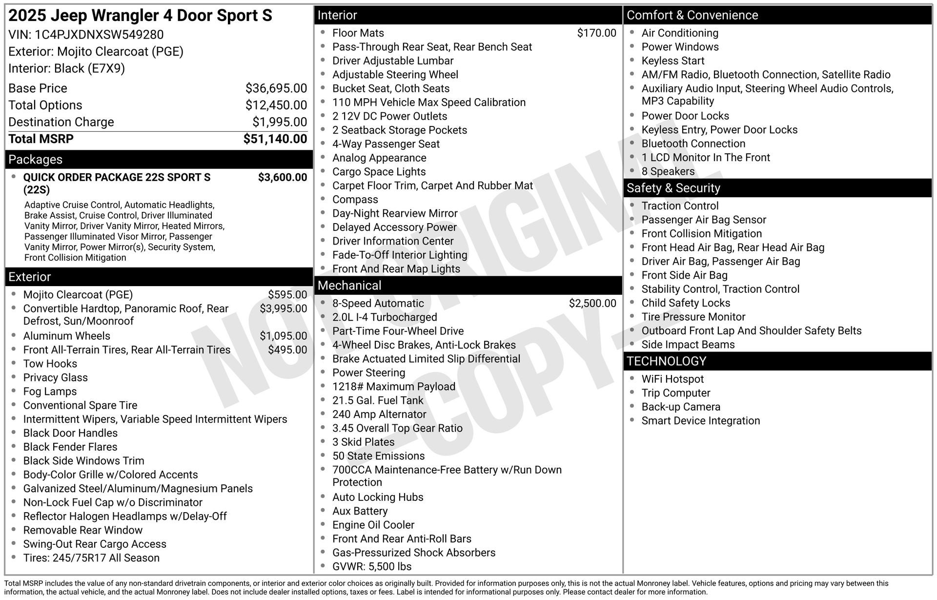 2025 Jeep Wrangler WRANGLER 4-DOOR SPORT S