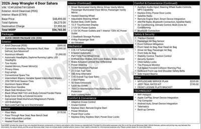 2026 Jeep Wrangler WRANGLER 4-DOOR SAHARA