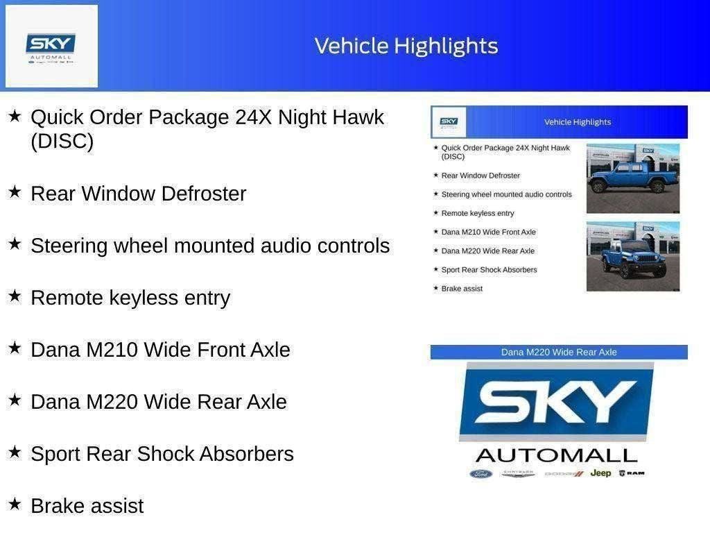 2025 Jeep Gladiator GLADIATOR NIGHTHAWK 4X4