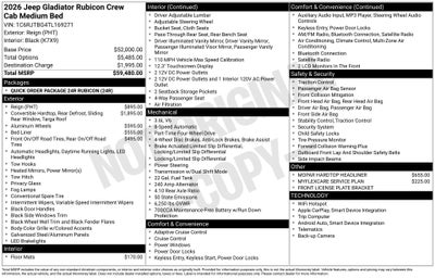 2026 Jeep Gladiator GLADIATOR RUBICON 4X4