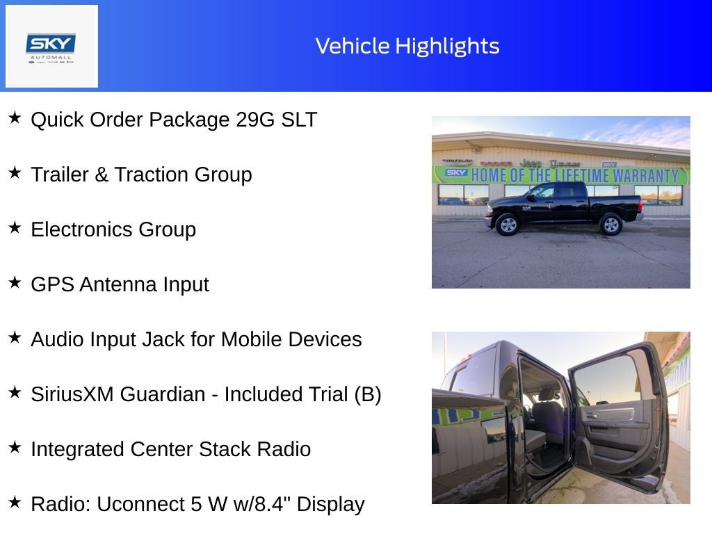 2023 RAM 1500 Classic SLT Crew Cab 4x4 5'7' Box