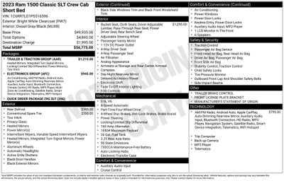 2023 RAM 1500 Classic SLT Crew Cab 4x4 5'7' Box