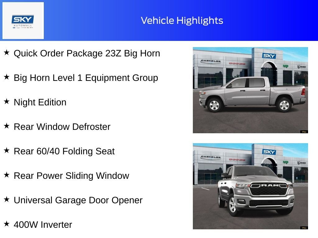 2025 RAM Ram 1500 RAM 1500 BIG HORN CREW CAB 4X4 5'7' BOX