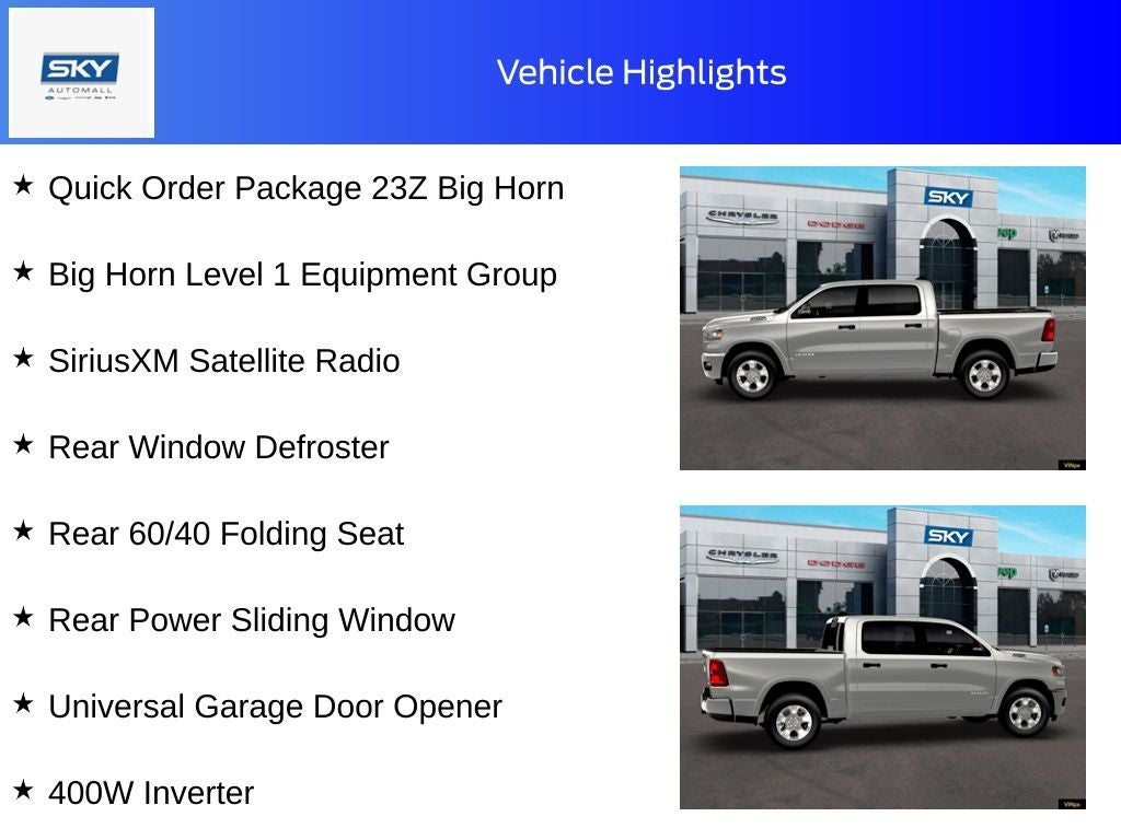 2026 RAM Ram 1500 RAM 1500 BIG HORN CREW CAB 4X4 5'7' BOX