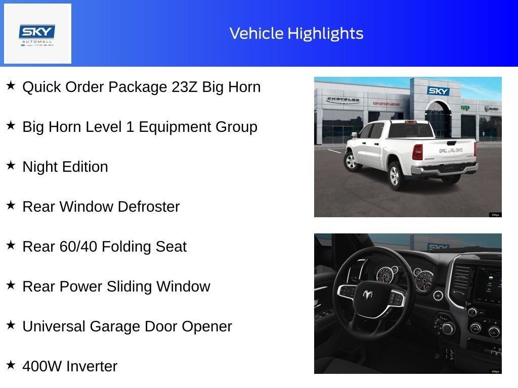 2025 RAM Ram 1500 RAM 1500 BIG HORN CREW CAB 4X4 5'7' BOX