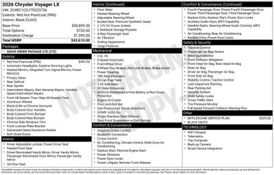2026 Chrysler Voyager VOYAGER LX