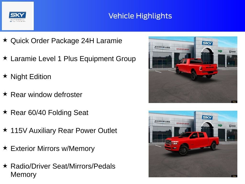 2026 RAM Ram 3500 RAM 3500 LARAMIE MEGA CAB 4X4 6'4' BOX
