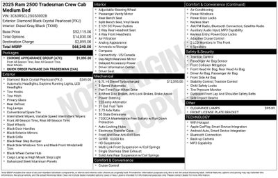 2025 RAM Ram 2500 RAM 2500 TRADESMAN CREW CAB 4X4 6'4' BOX