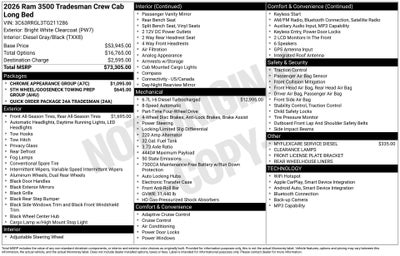 2026 RAM Ram 3500 RAM 3500 TRADESMAN CREW CAB 4X4 8' BOX