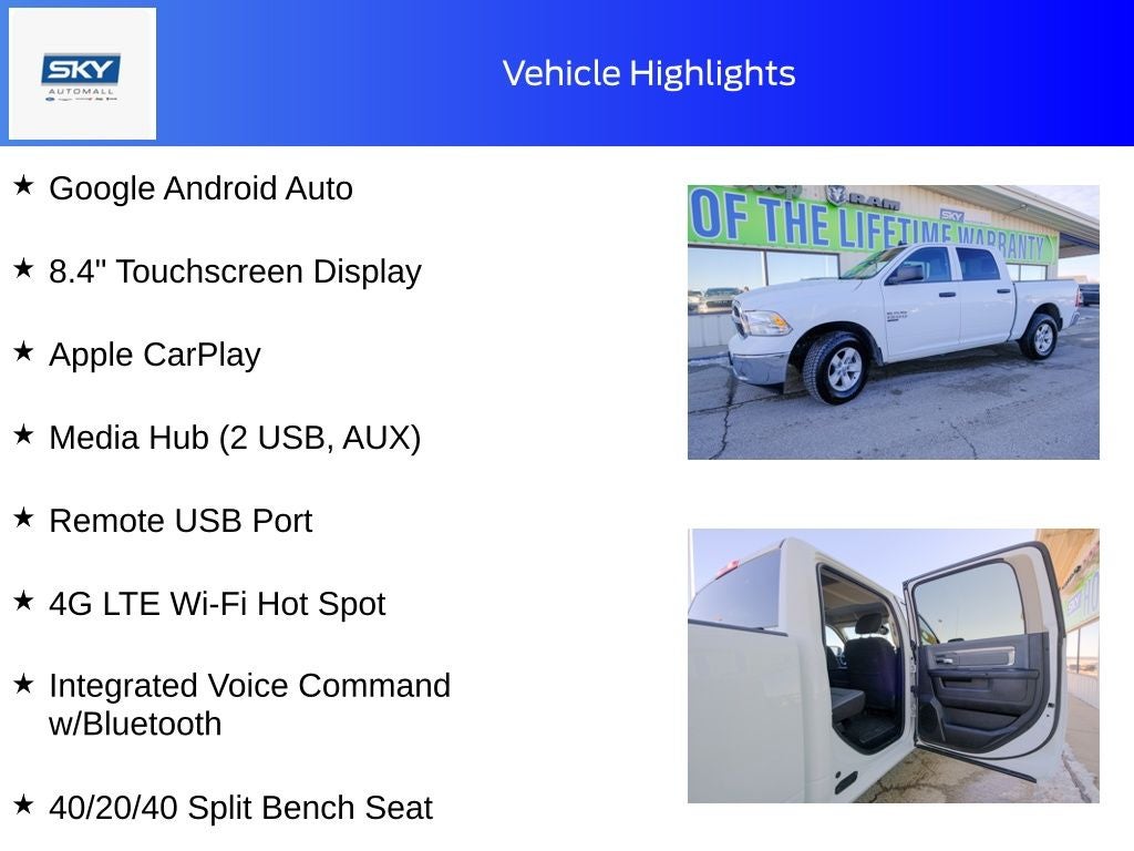 2023 RAM 1500 Classic SLT Crew Cab 4x4 5'7' Box