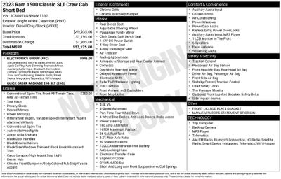 2023 RAM 1500 Classic SLT Crew Cab 4x4 5'7' Box