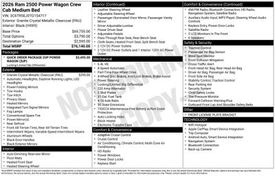 2026 RAM Ram 2500 RAM 2500 POWER WAGON CREW CAB 4X4 6'4' BOX