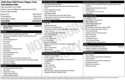 2026 RAM Ram 2500 RAM 2500 POWER WAGON CREW CAB 4X4 6'4' BOX