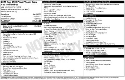 2026 RAM Ram 2500 RAM 2500 POWER WAGON CREW CAB 4X4 6'4' BOX