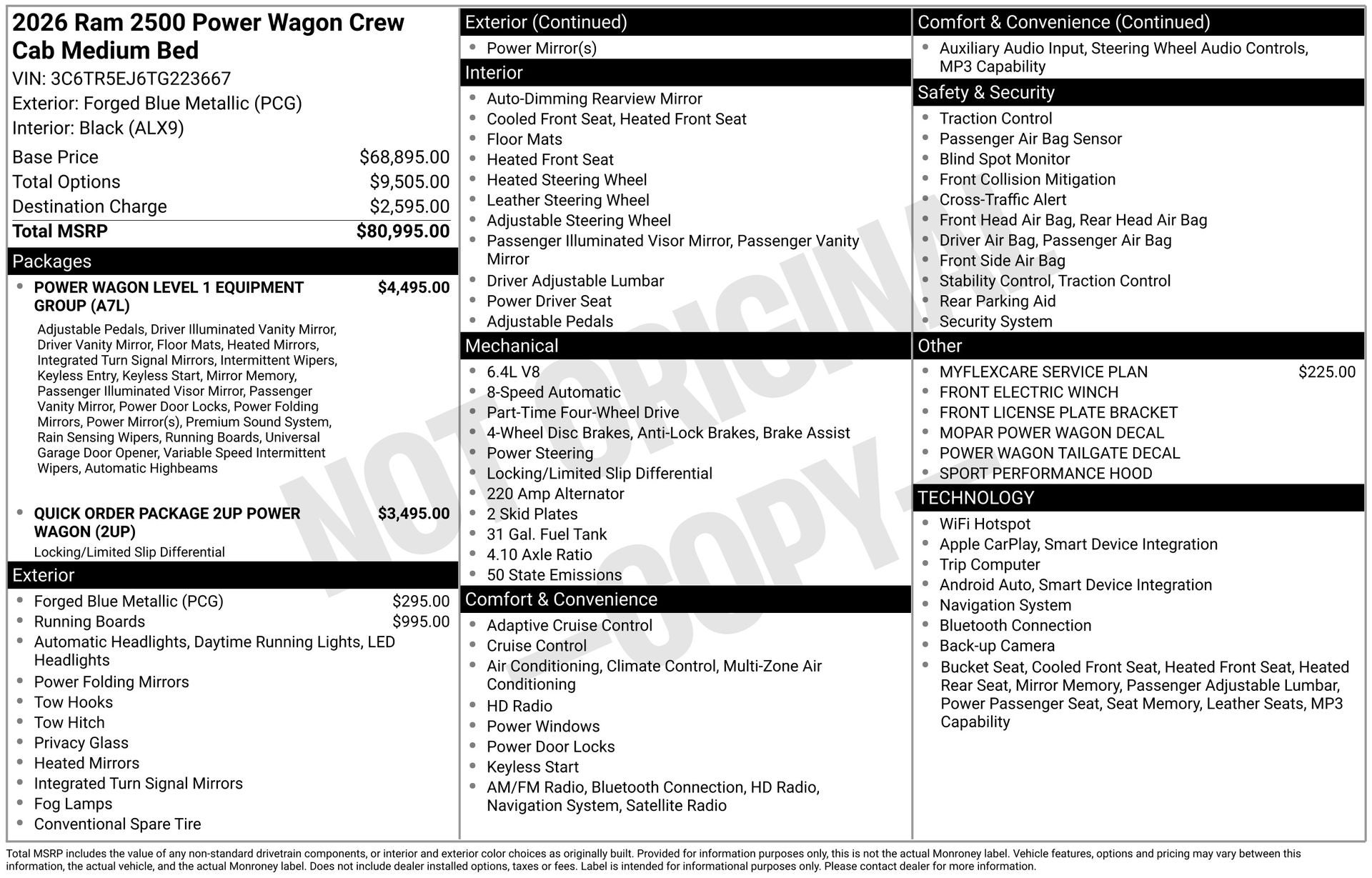 2026 RAM Ram 2500 RAM 2500 POWER WAGON CREW CAB 4X4 6'4' BOX