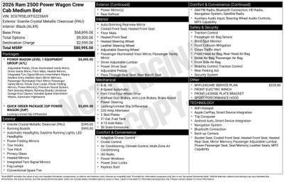 2026 RAM Ram 2500 RAM 2500 POWER WAGON CREW CAB 4X4 6'4' BOX