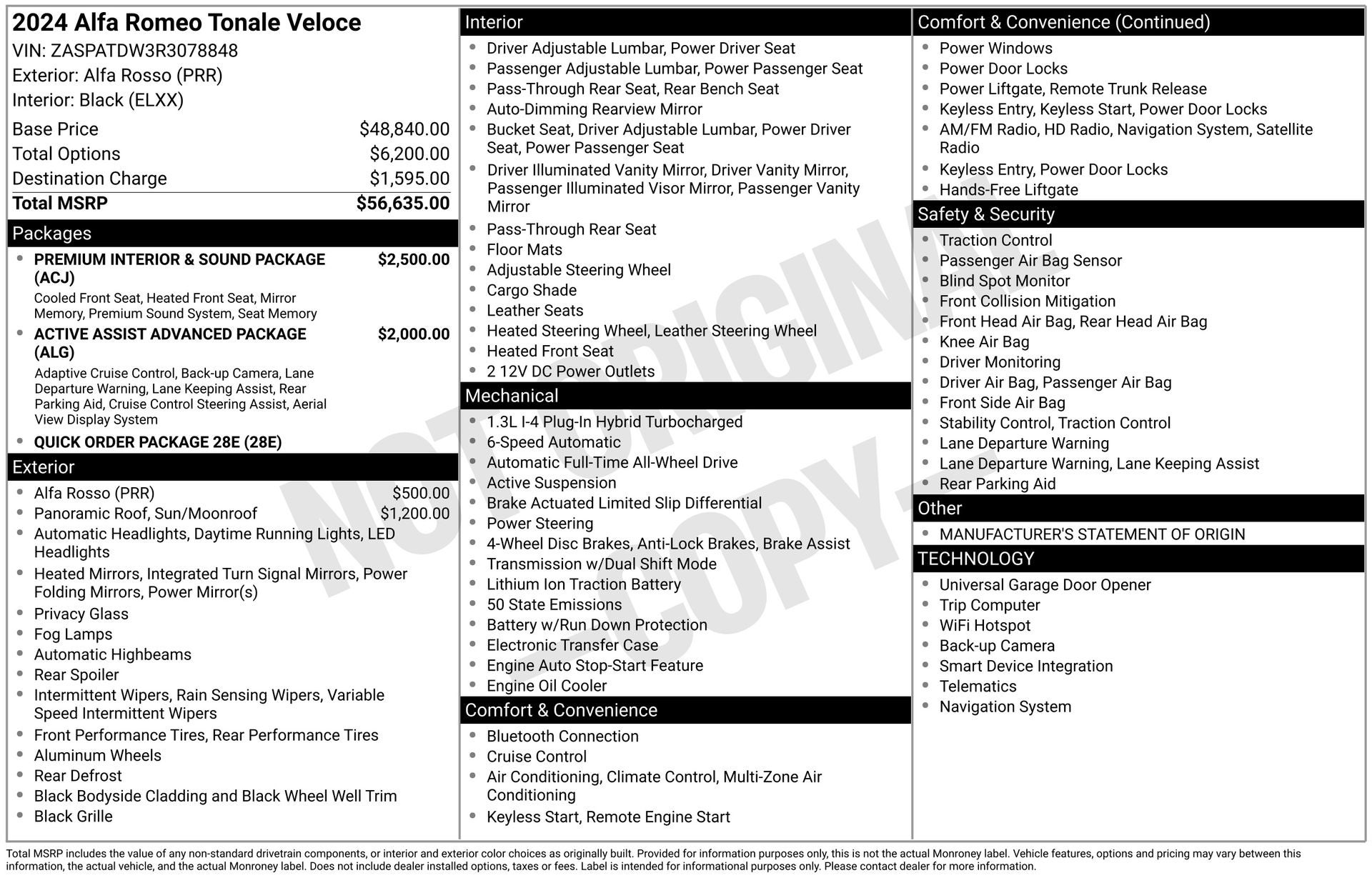 2024 Alfa Romeo Tonale Veloce EAWD