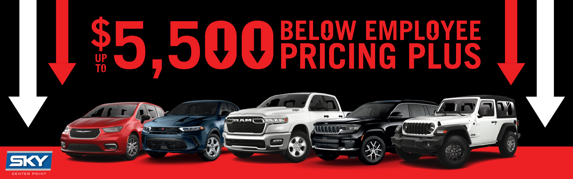 Up to $5500 Below Employee Pricing Plus