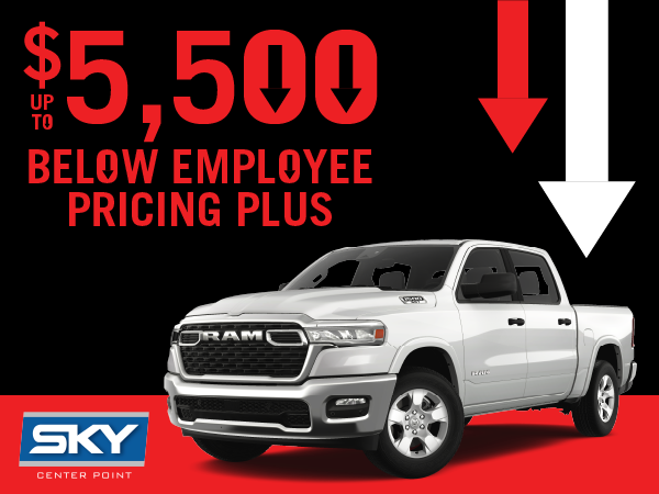 Up to $5500 Below Employee Pricing Plus